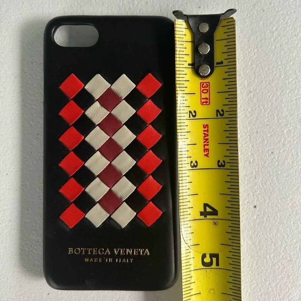 New!Bottega Veneta Black and Red Checkered iPhone Case